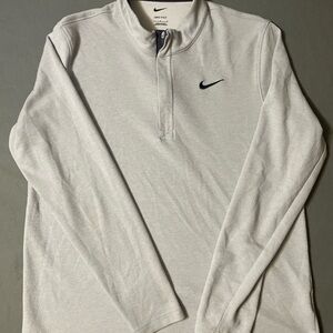 Nike Light Gray and Black Dri-FIT Quarter-Zip Pullover